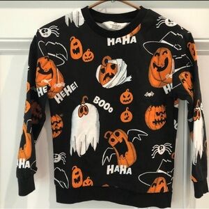 H&M Black and Orange Halloween Sweatshirt 6/7
